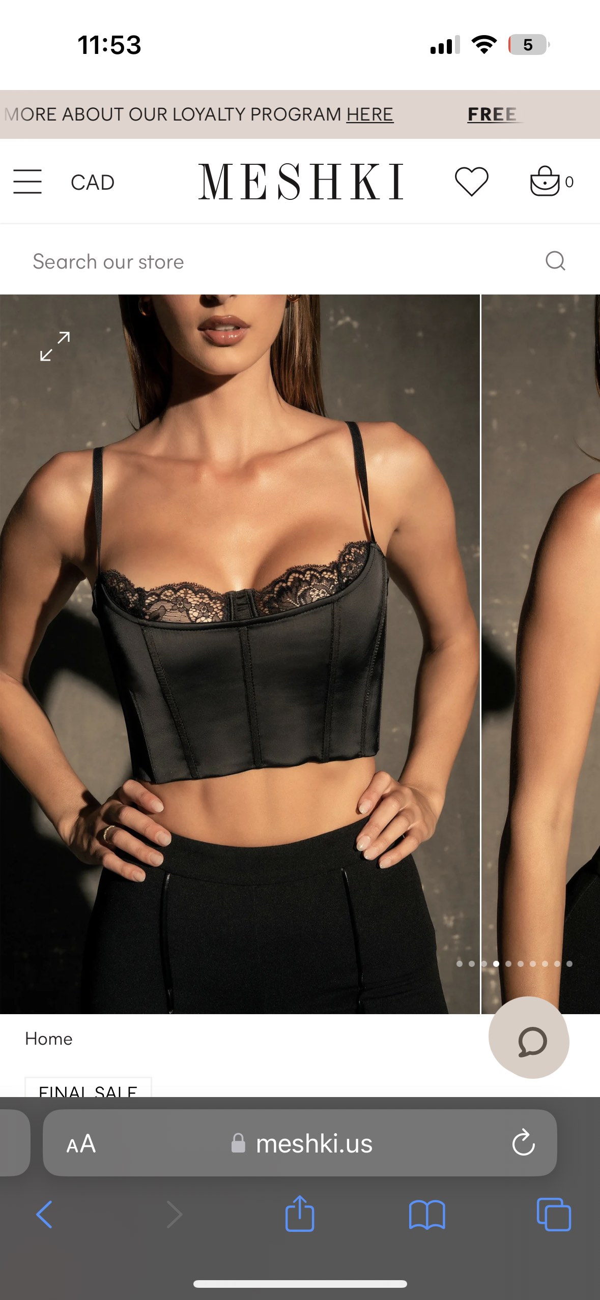 Meshki corset crop top w lace peek image indicator(2)