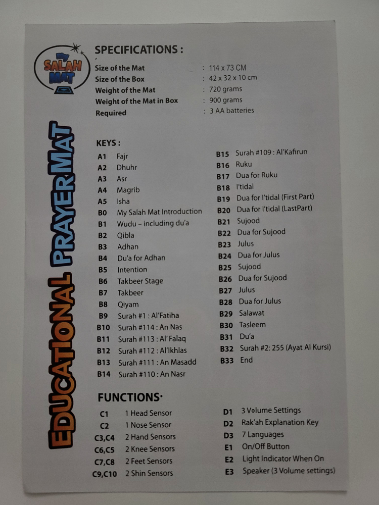 Educational prayer mat for kids ( My Salah Mat) - photo 3