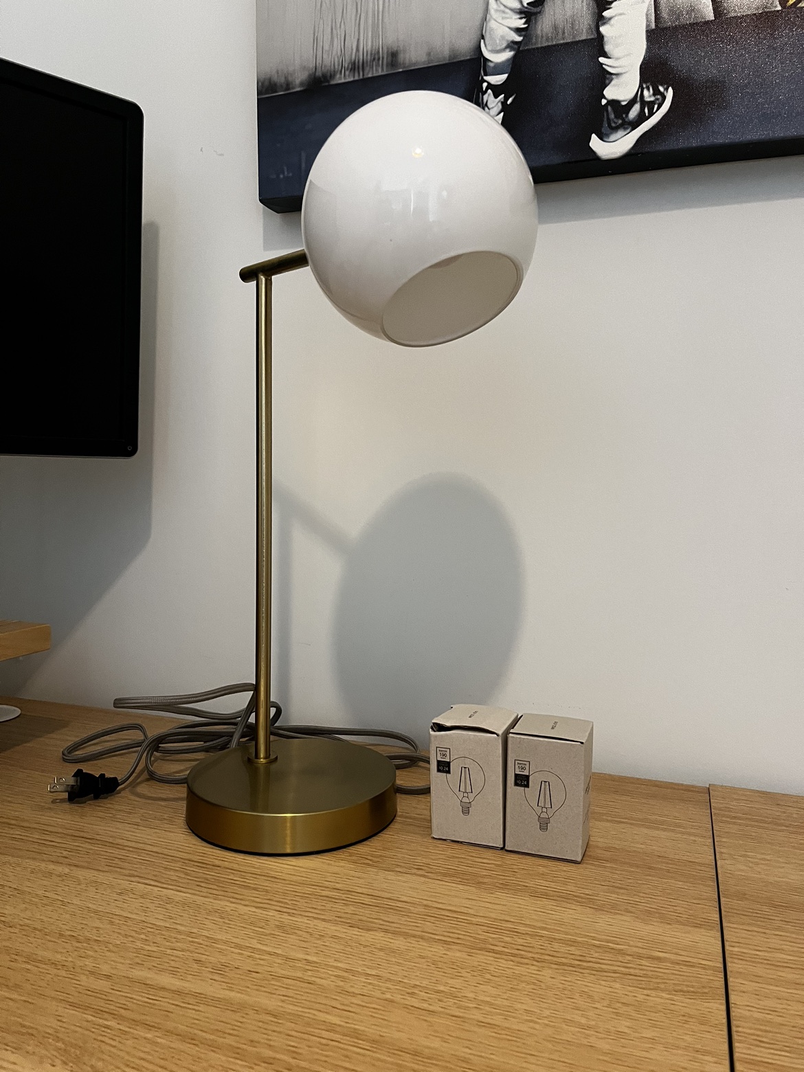 West Elm lamp with extra light bulbs thumbnail