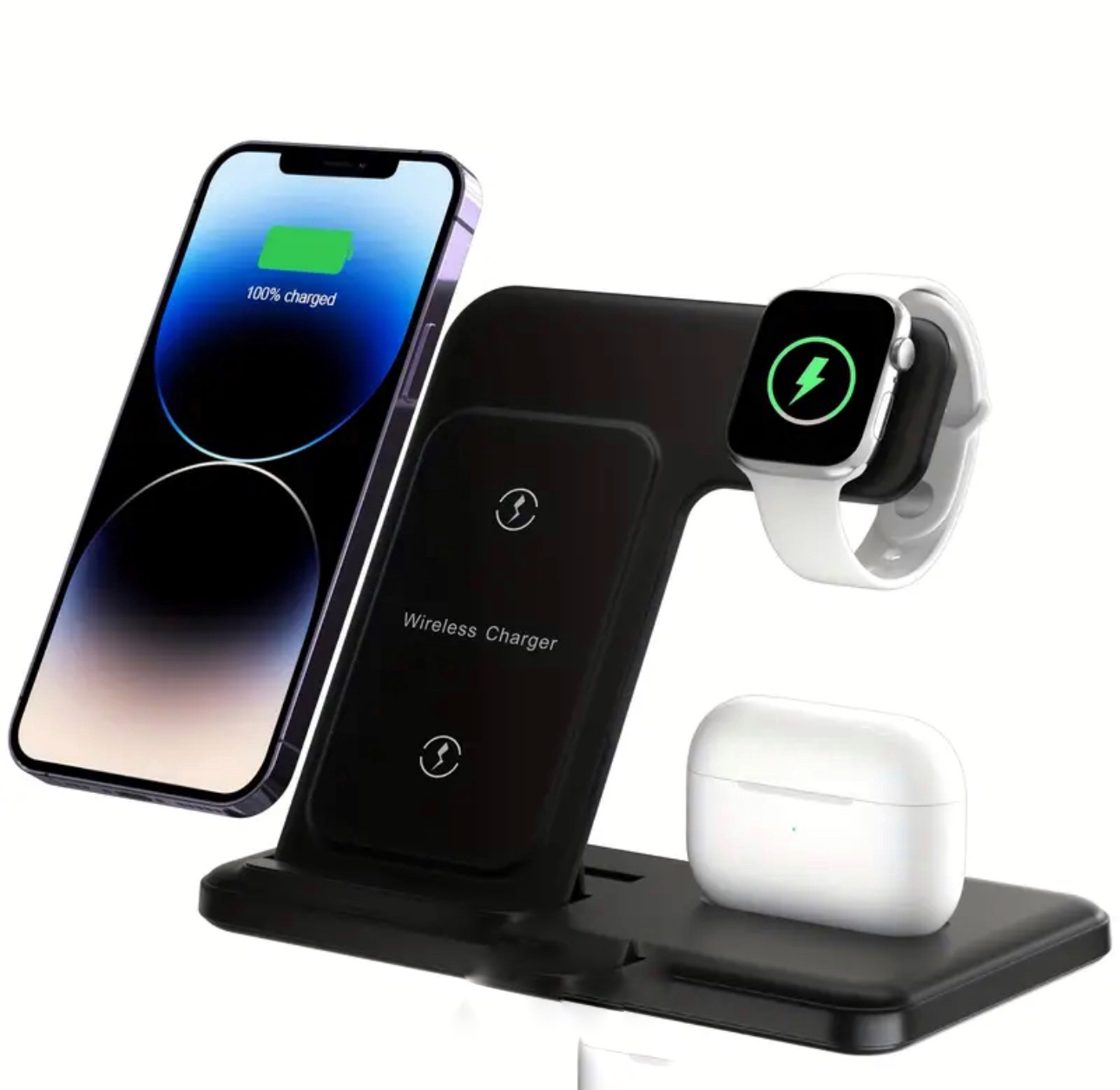 3 in 1 foldable wireless charger, fast wireless charging station thumbnail