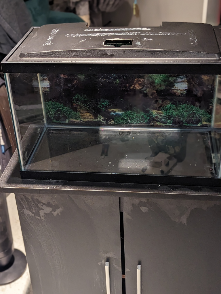 Aquarium with stand and cupboard