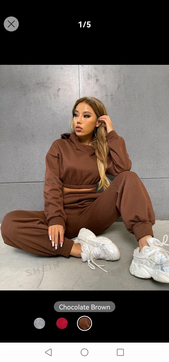 Crop Hoodie Sweater and Sweatpants Set