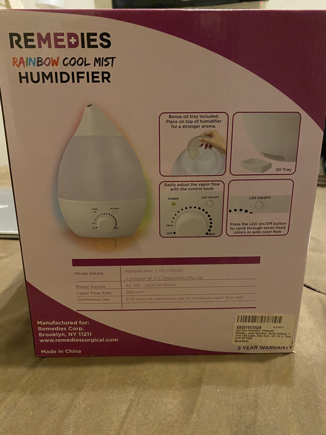 Rainbow cool mist Humidifier #freecycle image indicator(3)