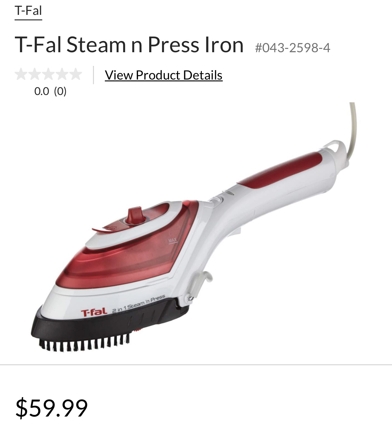 2 in 1 handheld steamer / iron from T-fal thumbnail