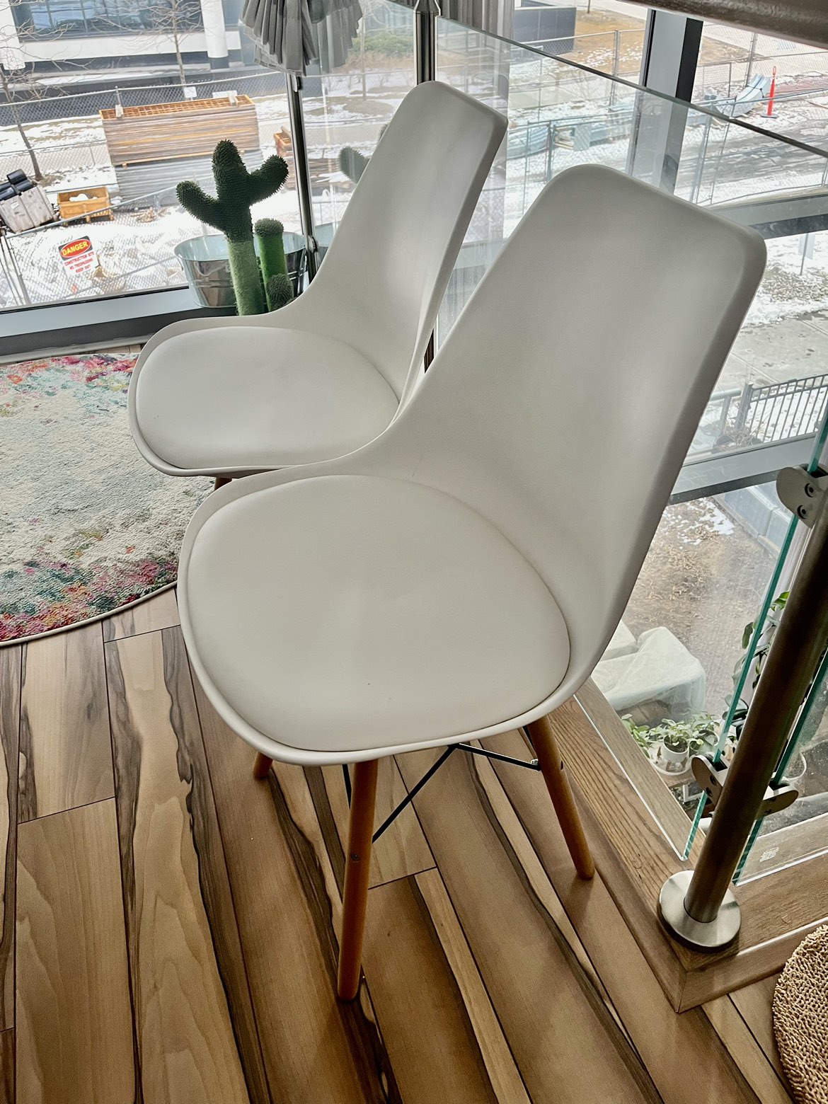 Two white chairs thumbnail
