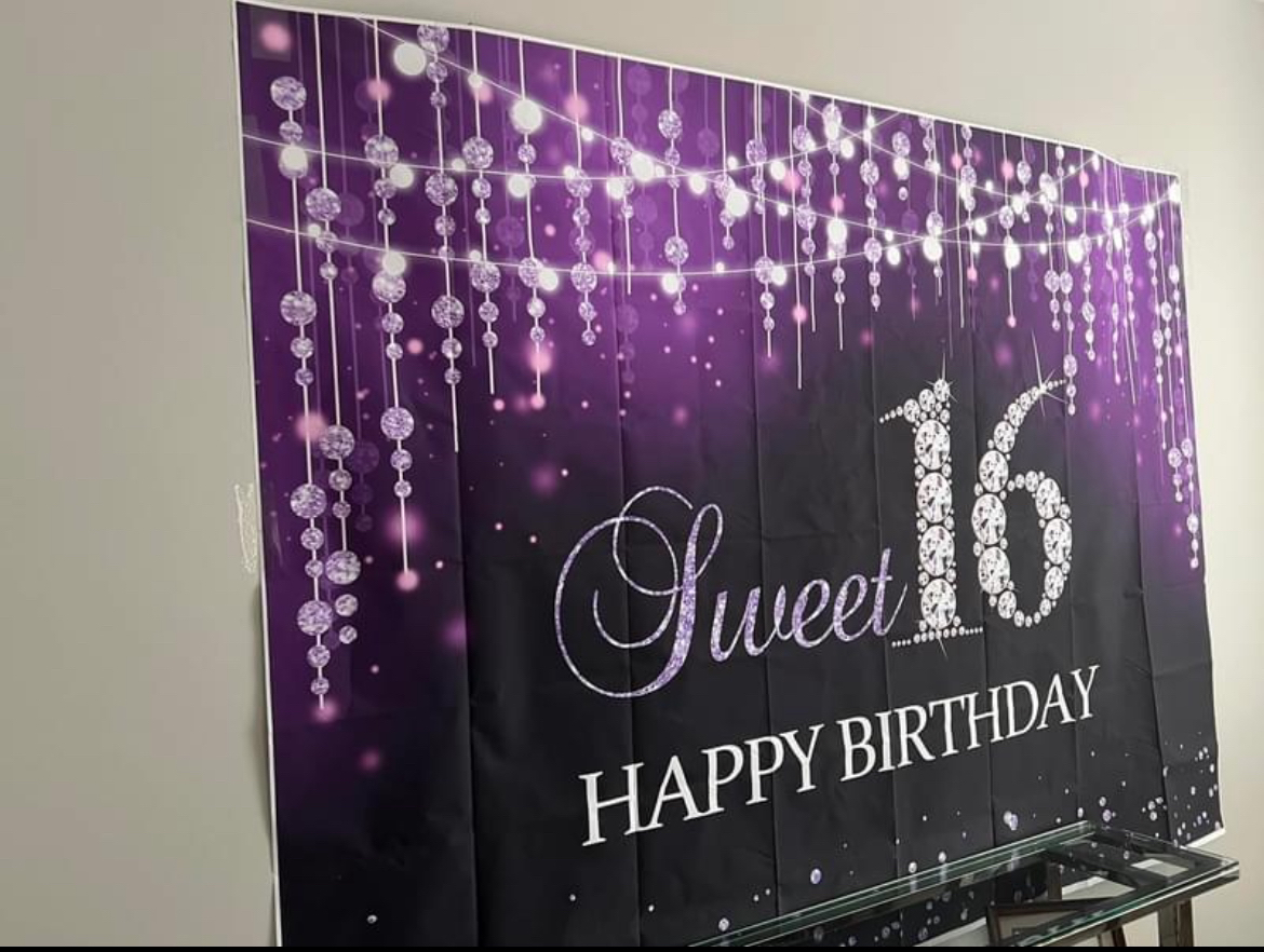 New Sweet sixteen wall  backdrop big banner image indicator(2)