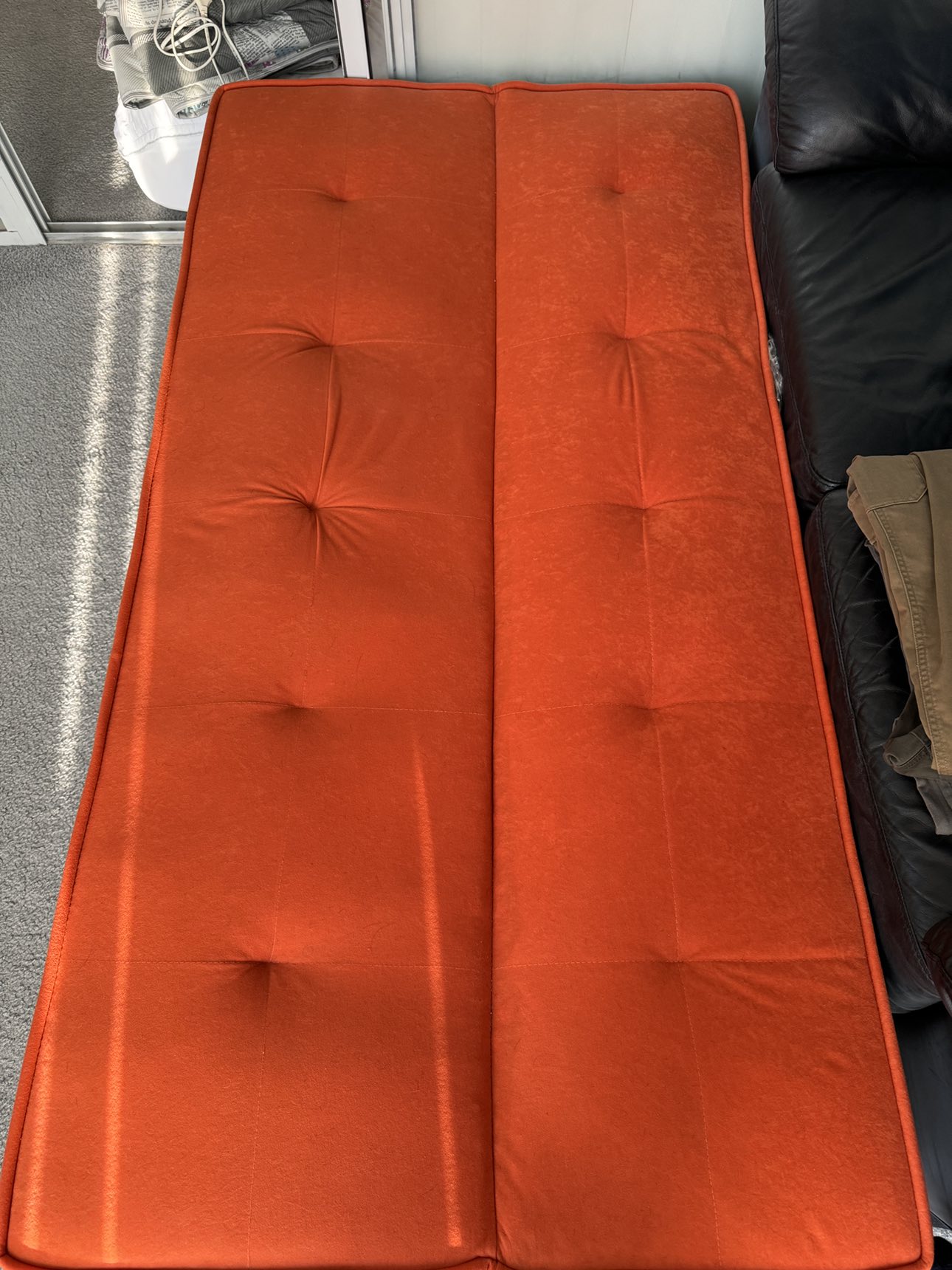 Orange 2 in 1 sofa (pick up only) - photo 4