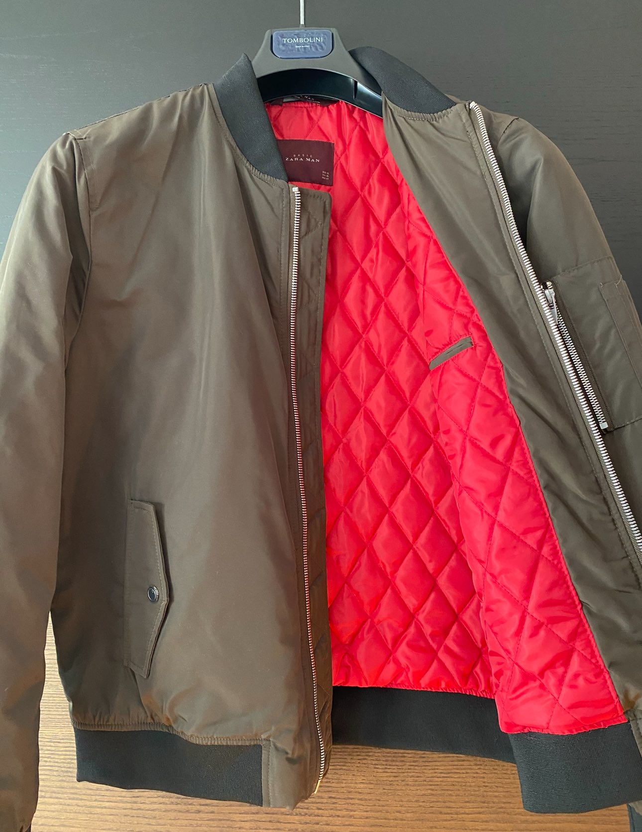 Zara Men’s Bomber Jacket - Olive/ Green - Size XL image indicator(2)