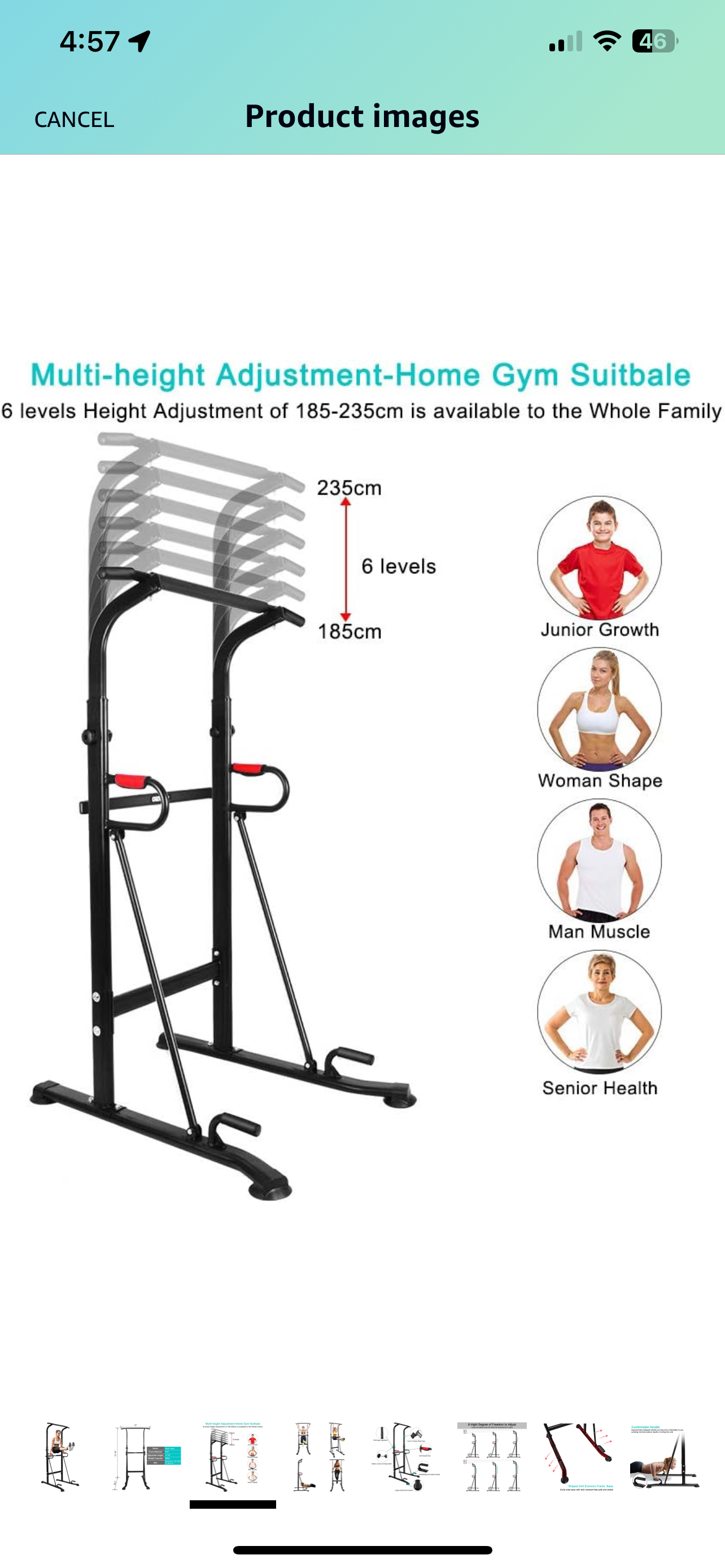 Multi-Function Power Tower,Adjustable Height Pull up Station - photo 2