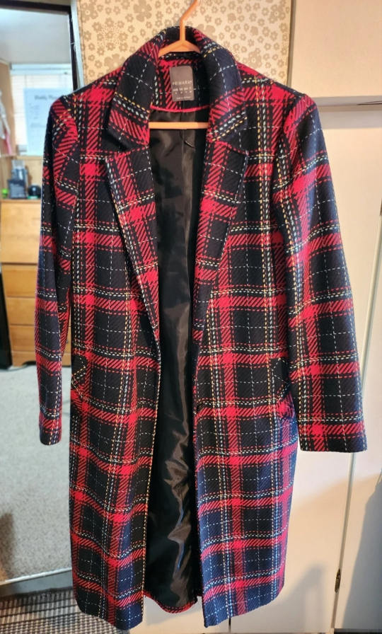 Long Plaid Coat