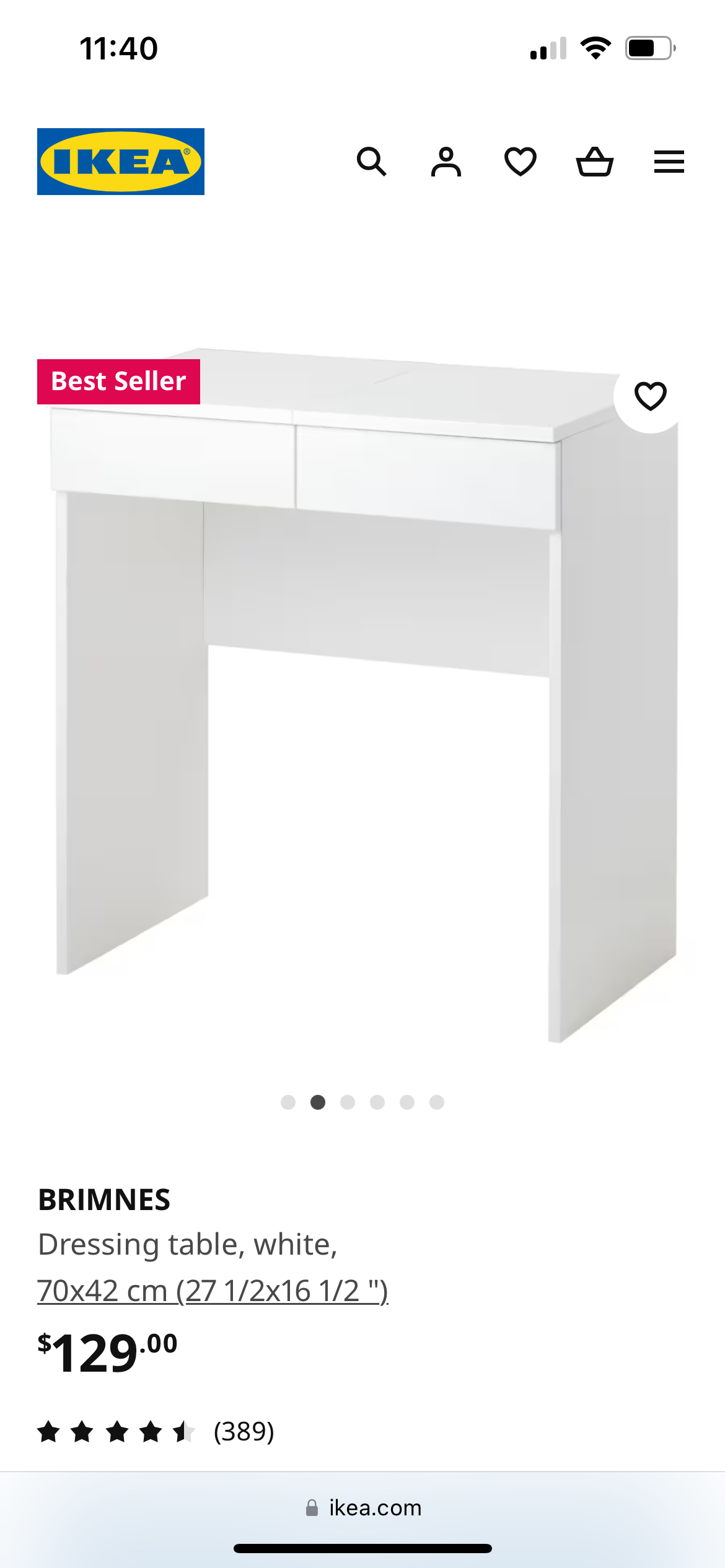 Ikea BRIMES Dressing Table - photo 2