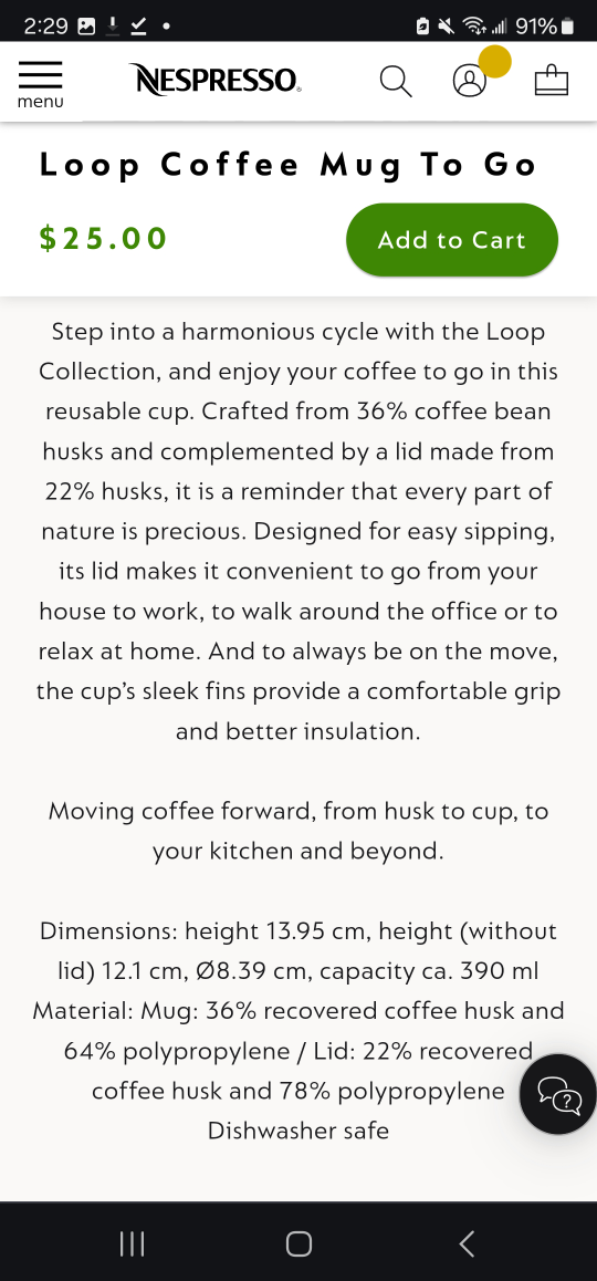 Nespresso Loop To-Go Coffee Cup NEW image indicator(3)