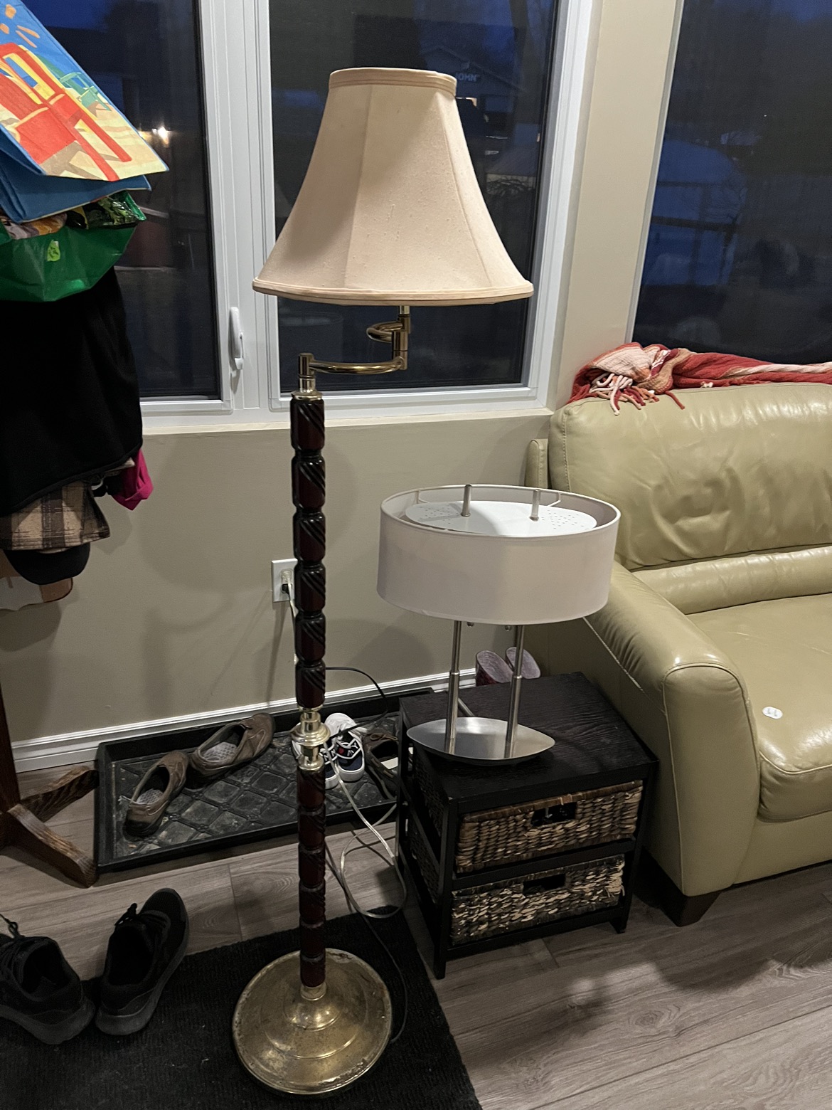 One table lamp and one floor lamp.   With free delivery image indicator(4)