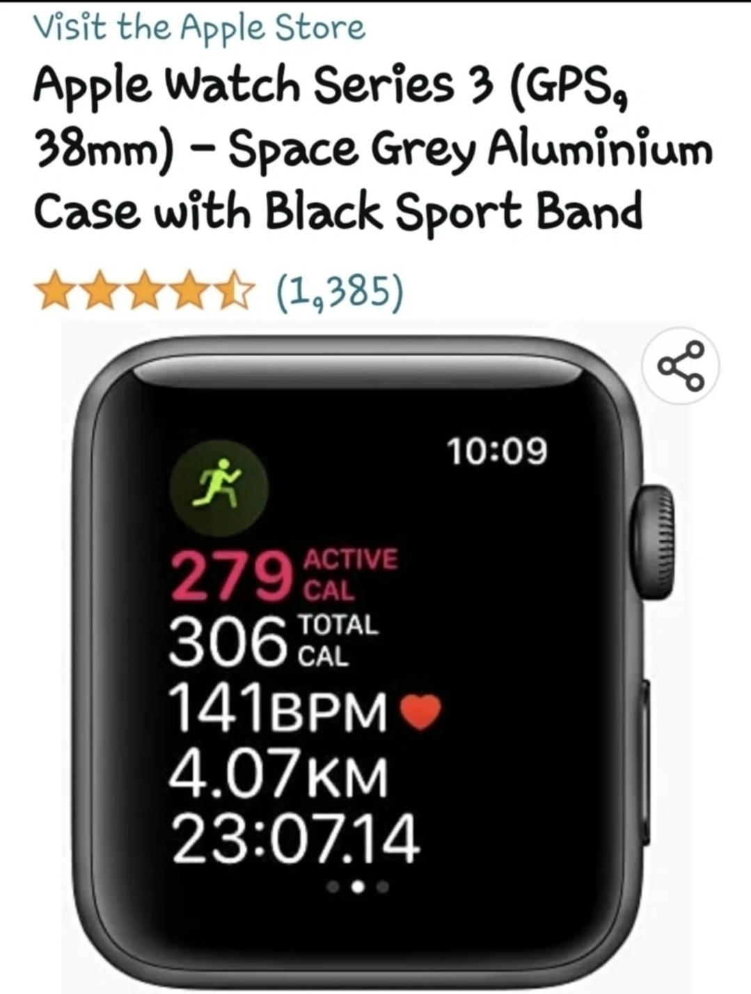 🆕️Apple Watch Series 3 (GPS 38mm) Grey Aluminium Case Sport Band image indicator(2)