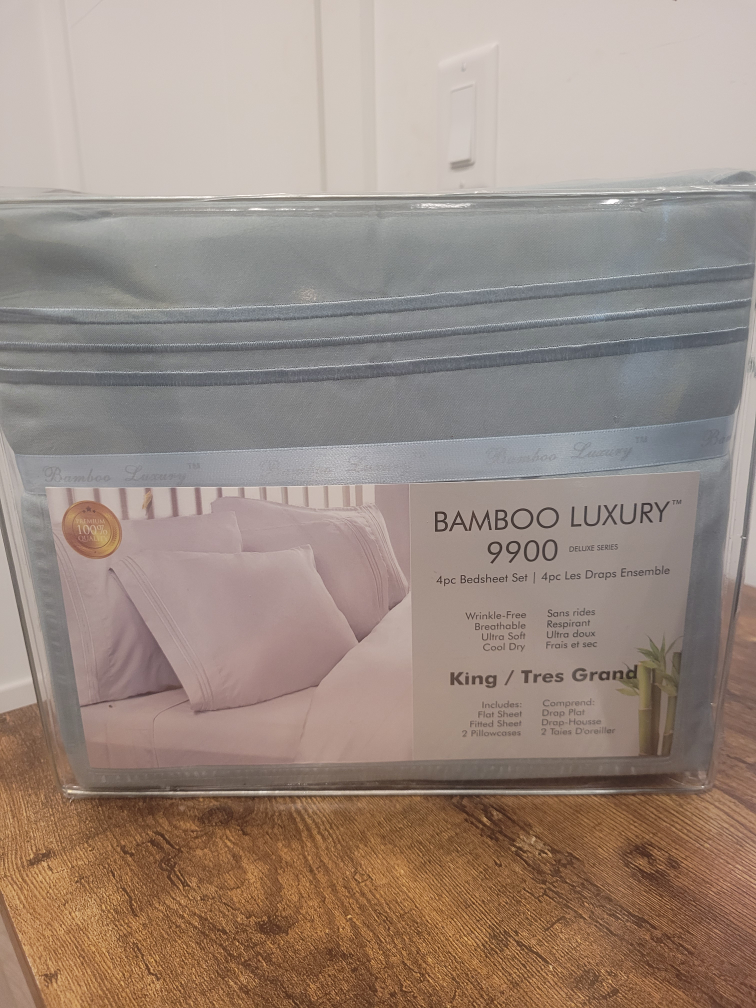 KING 4pc Bedsheet Set (light blue) #freecycle