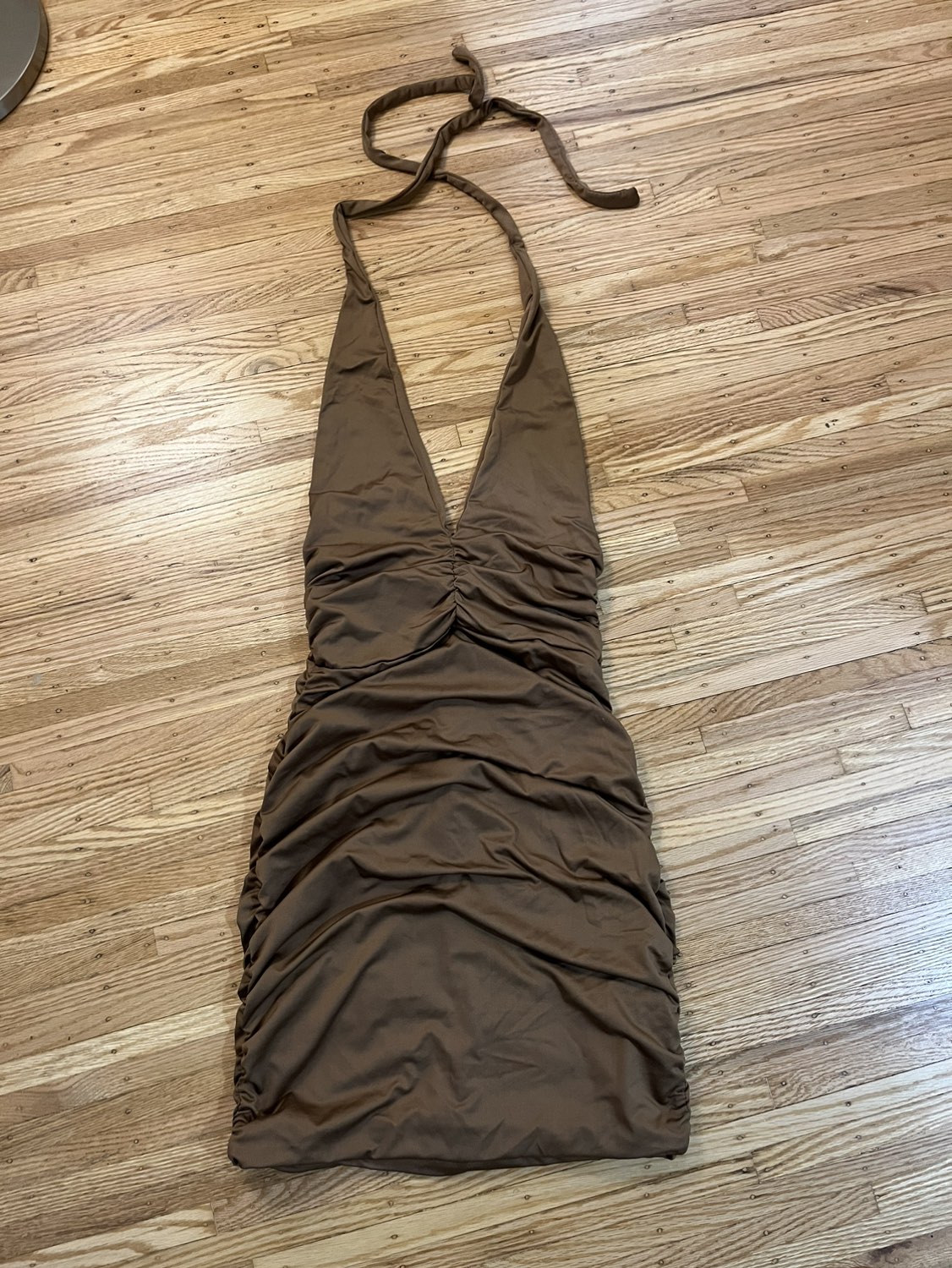 Silk brown dress thumbnail