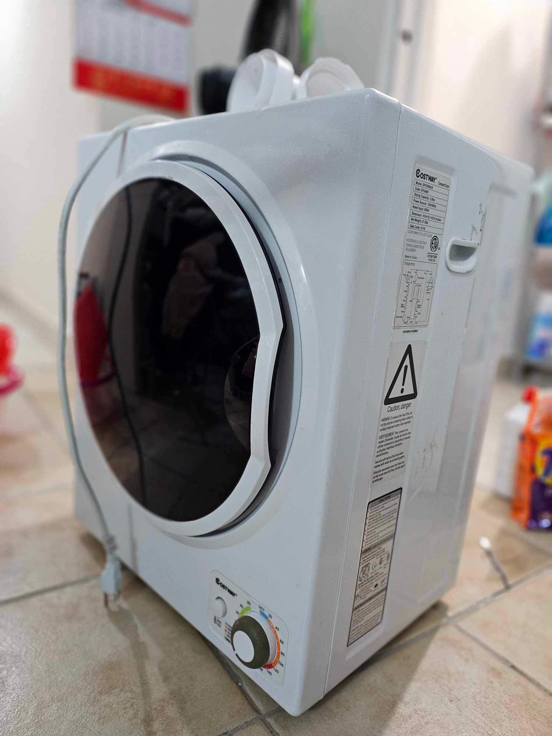 COSTWAY Compact Laundry Dryer, 110V Electric Portable Clothes 🥕 image indicator(3)