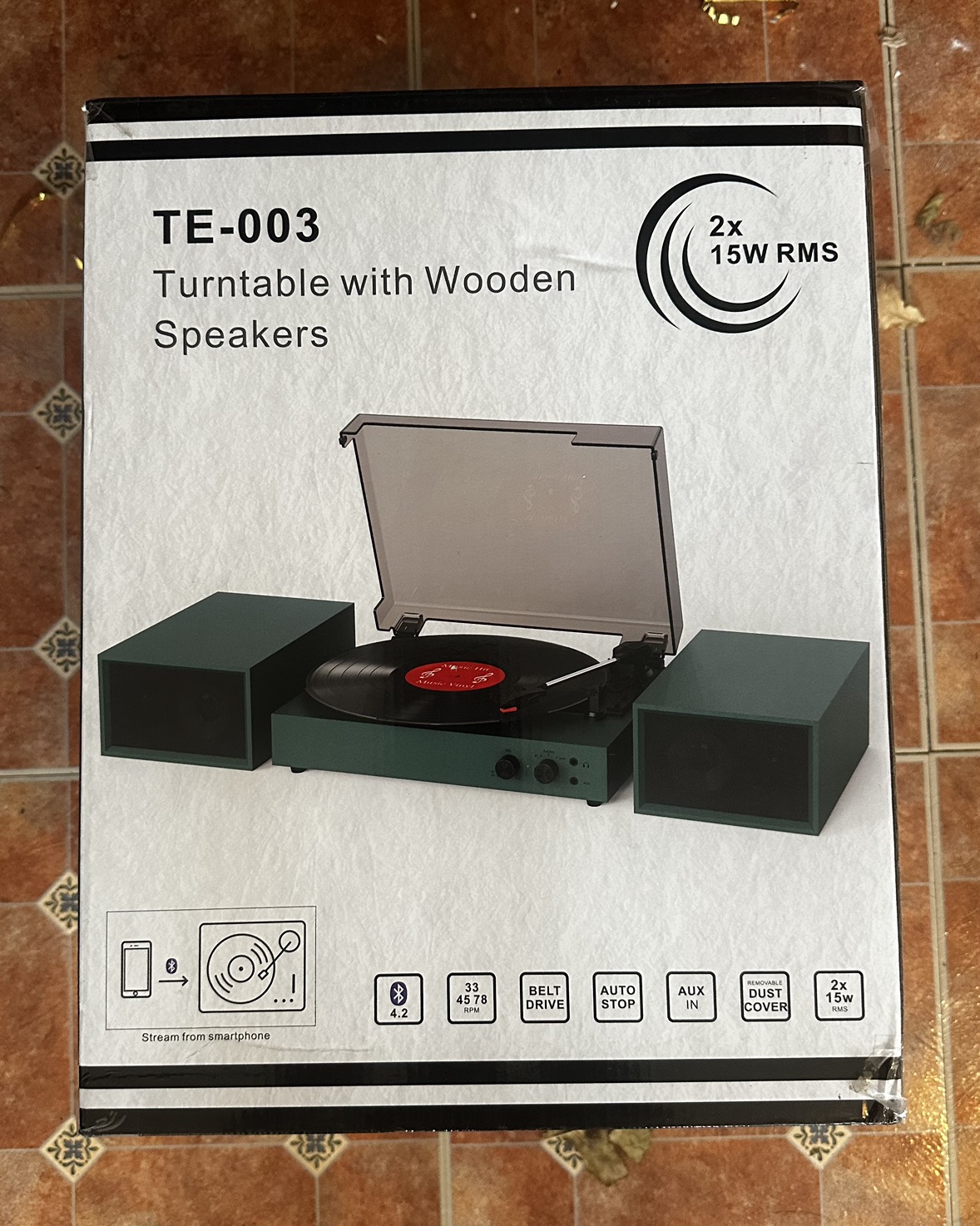 Brand New Record Player Turntable with Wooden Speakers