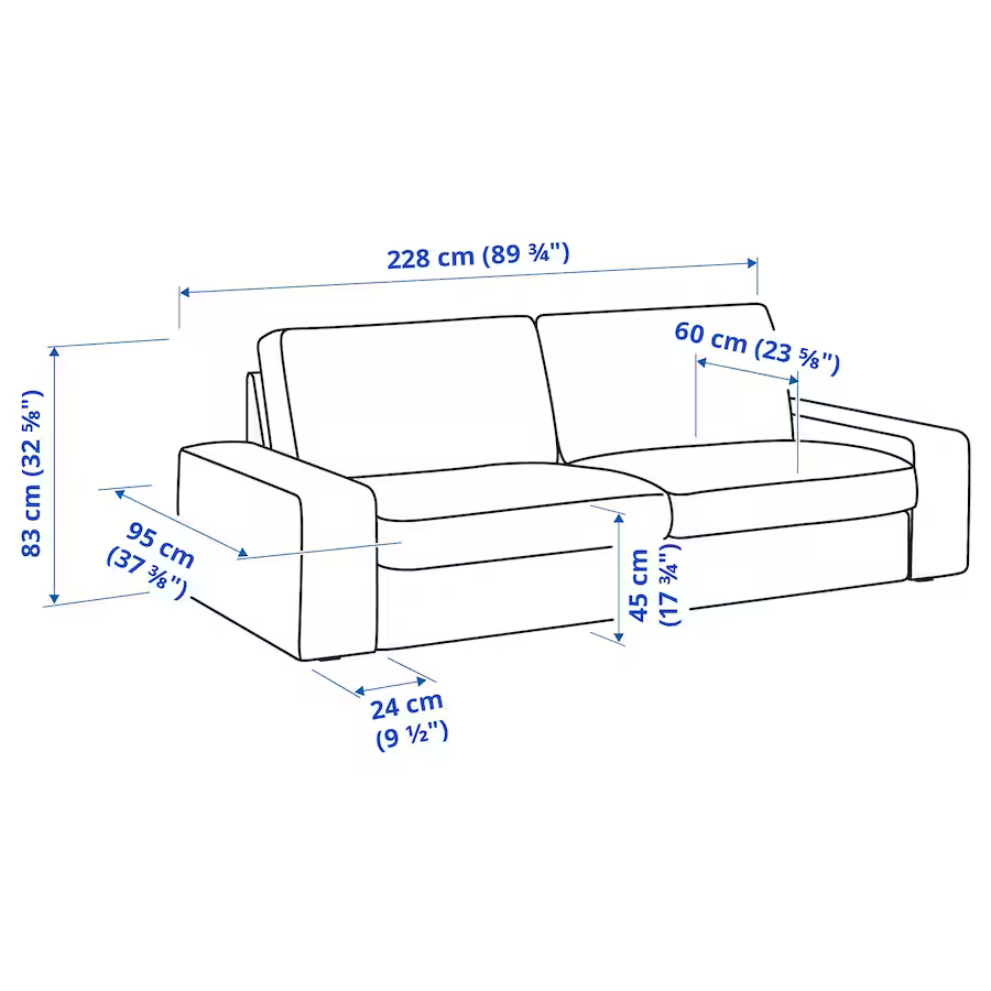 IKEA KIVIK Sofa, light grey with FREE ottoman w/ storage - photo 4
