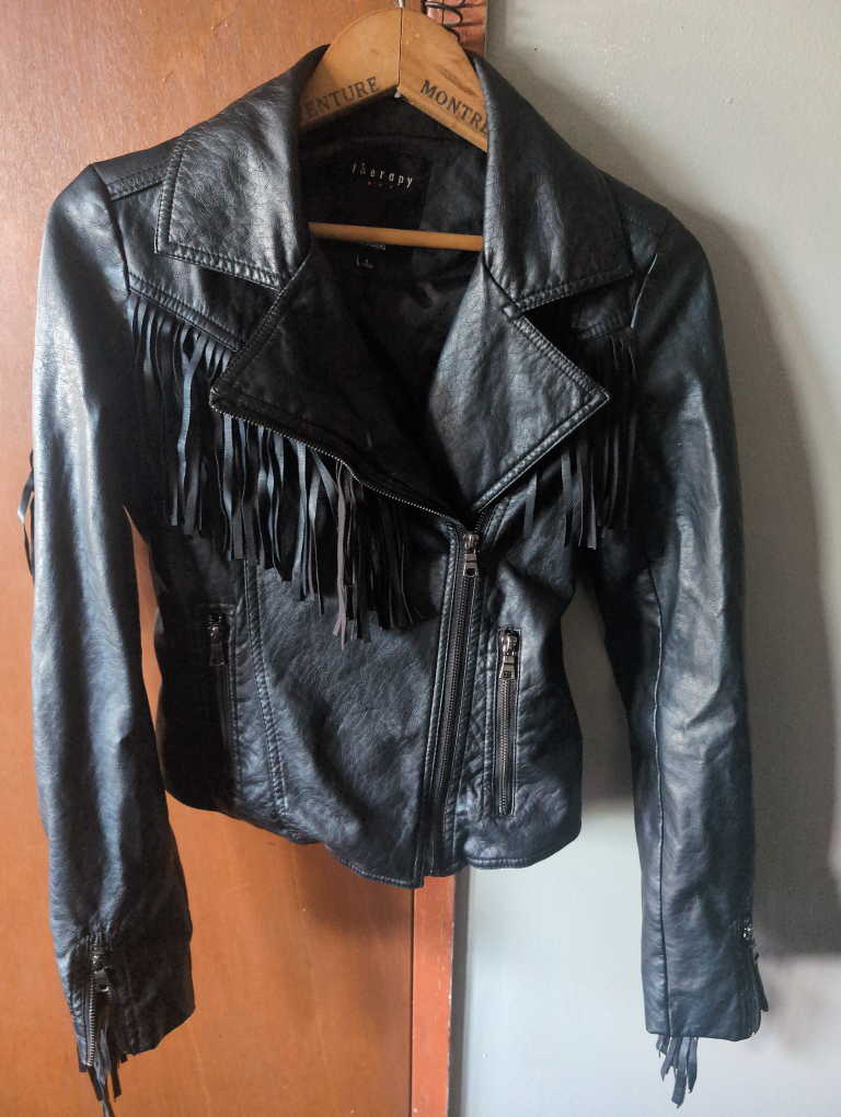 therapy brand faux leather jacket , small - photo 5