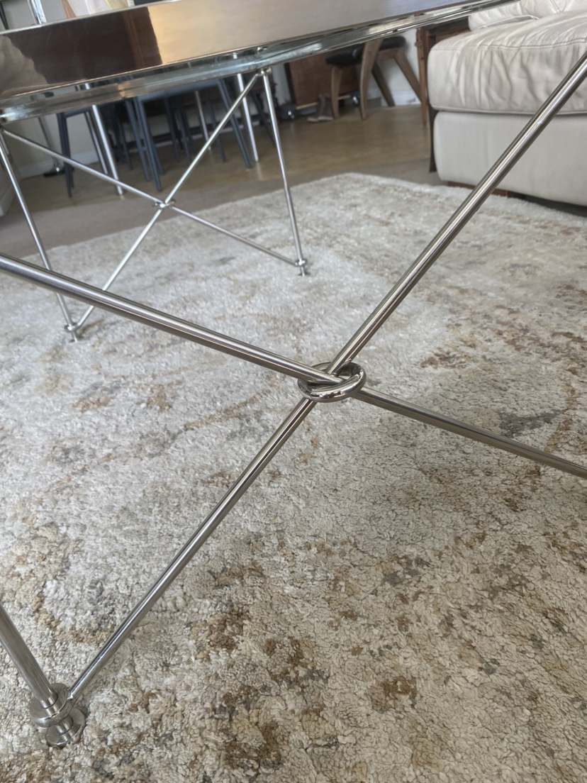 High end,Crome with thick Tapered glass,Coffee table - photo 2