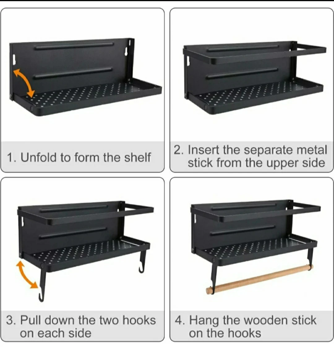 magnetic refrigerator shelf with paper towels holder image indicator(2)
