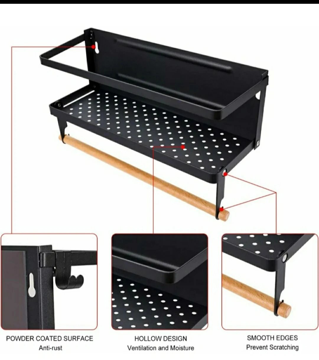 magnetic refrigerator shelf with paper towels holder image indicator(4)