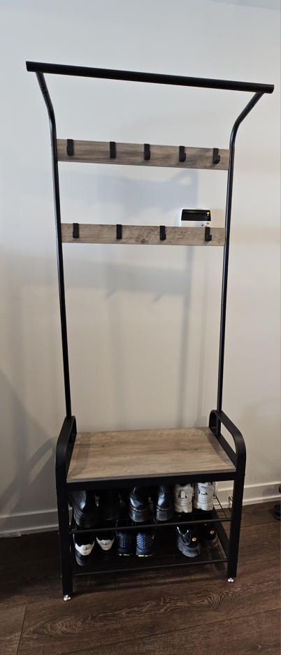 Coat rack with shoe bench thumbnail