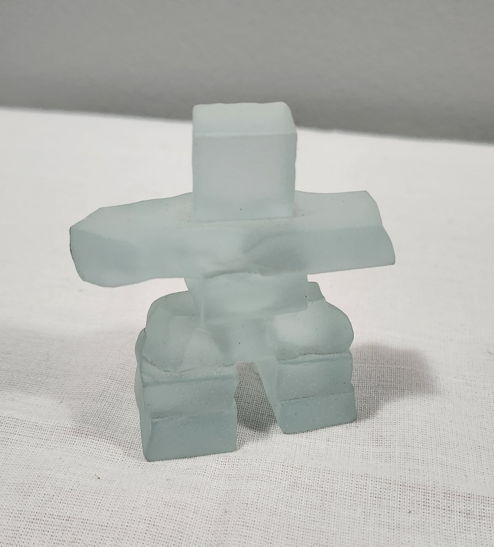 LIKE NEW❗️Frosted Glass Inukshuk. Lovely Gift❗️❄️ 🏈