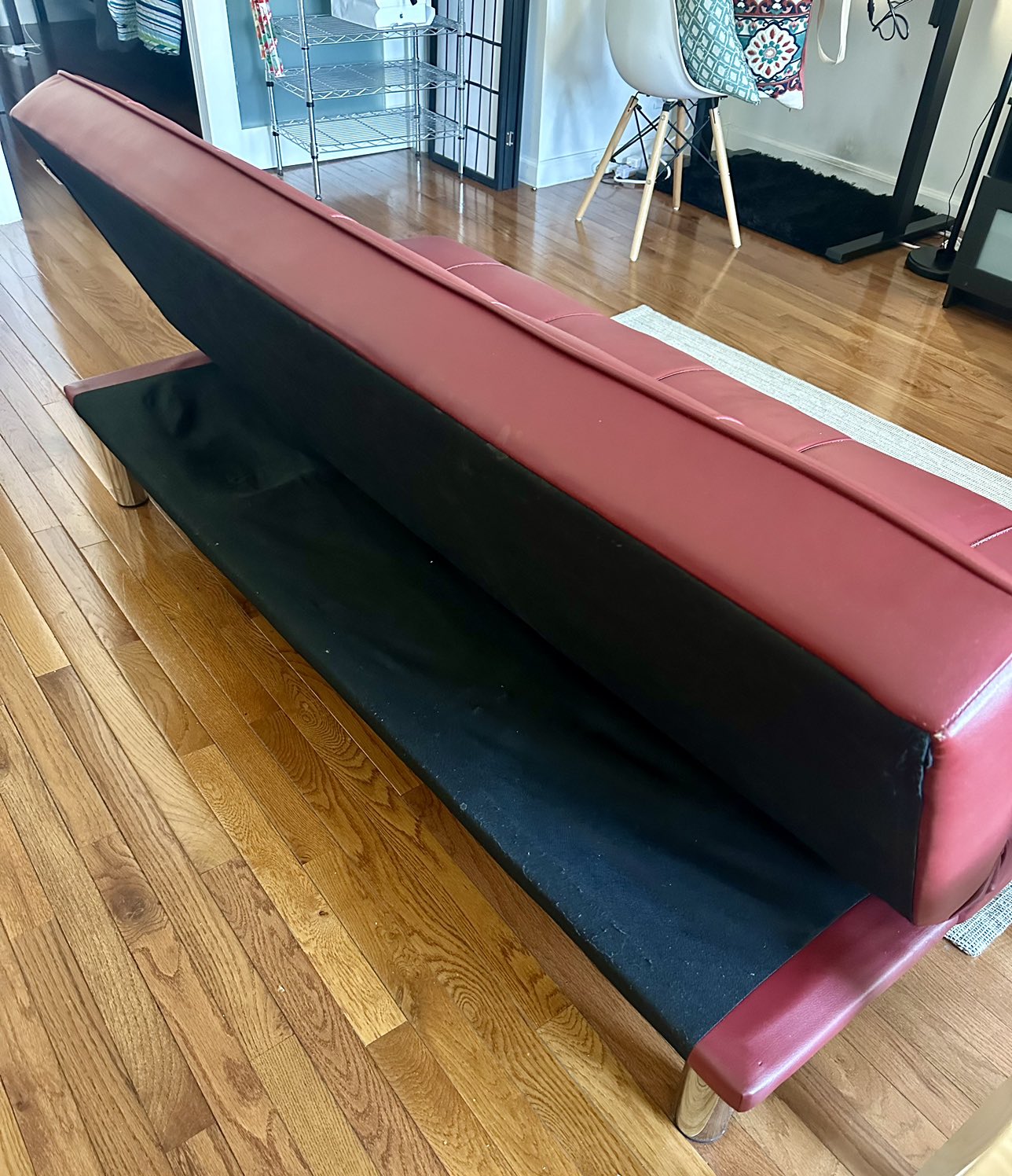 Leather Armless Tufted Convertible Sleeper - photo 4