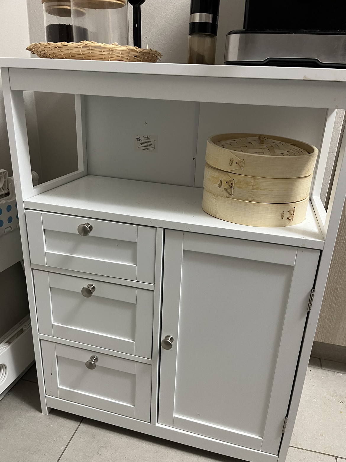 White Storage cabinet for kitchen / bathroom image indicator(3)