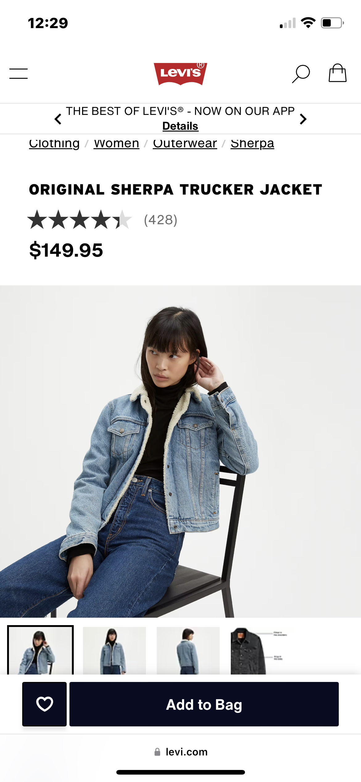 Levi’s Sherpa Lined Denim Jacket