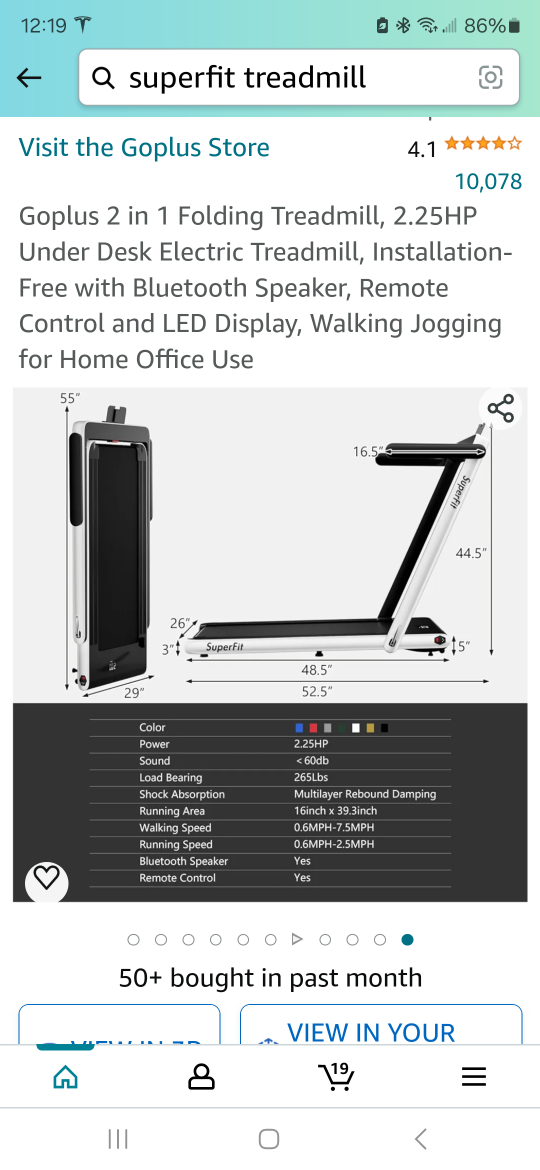 Go Plus Superfit treadmill - like new - photo 3
