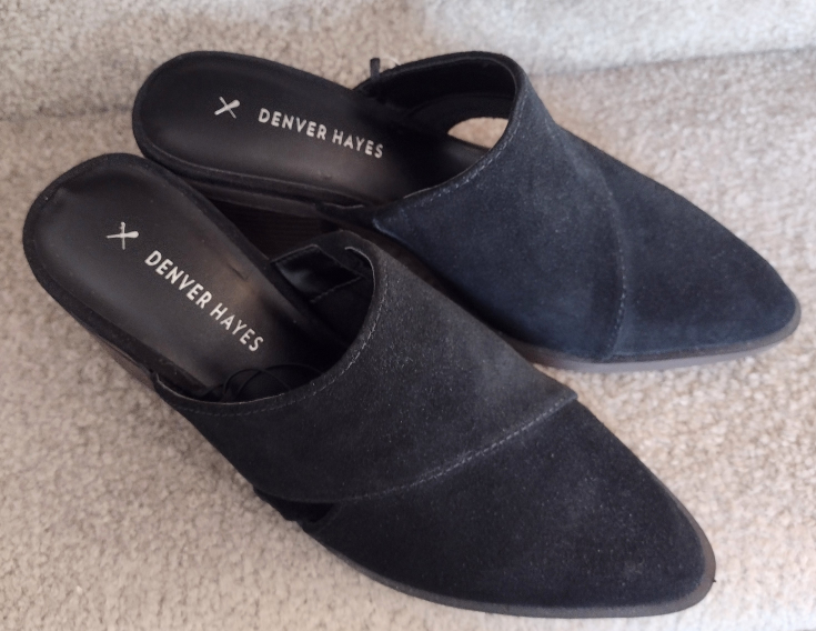 LADIES BLACK GENUINE LEATHER SHOES  6M thumbnail