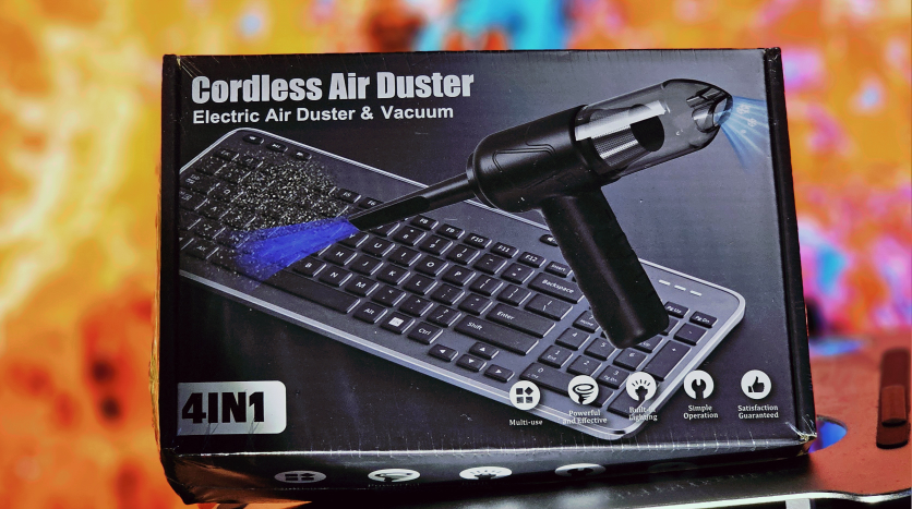 Cordless Electronics Air Duster with Vacuum