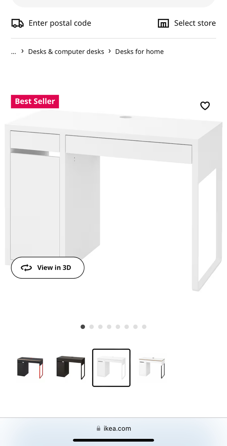 WHITE IKEA MICKE DESK