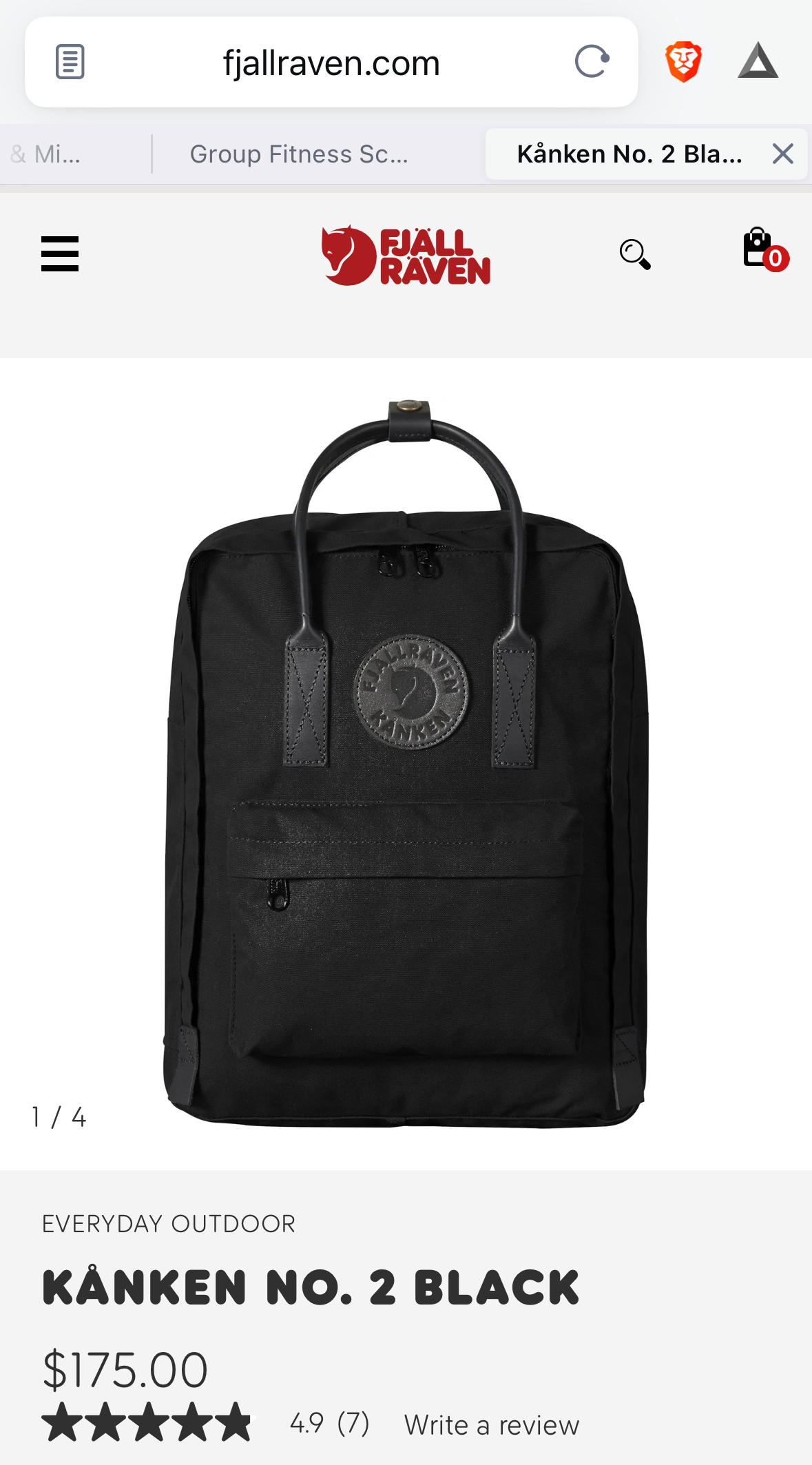 Fjallraven Kanken N2 black backpack thumbnail