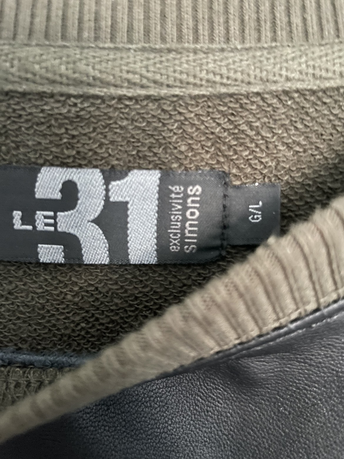 Simon’sMen’s faux leather fashion sweater image indicator(2)