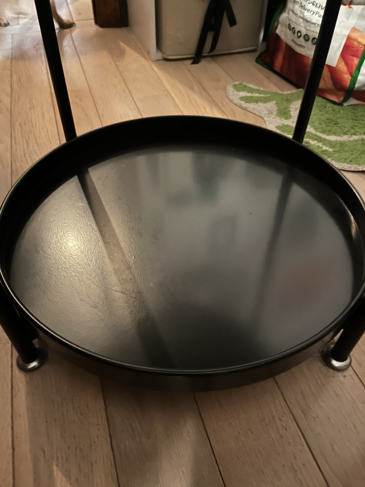 IKEA black metal 2 tier side table - photo 3