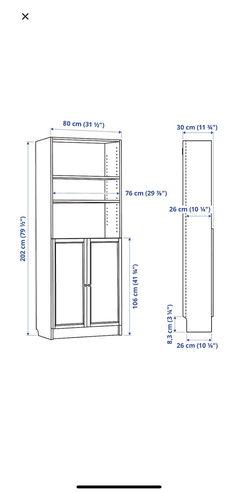 IKEA Billy / Oxberg Bookcase with doors [Second Hand] - photo 4