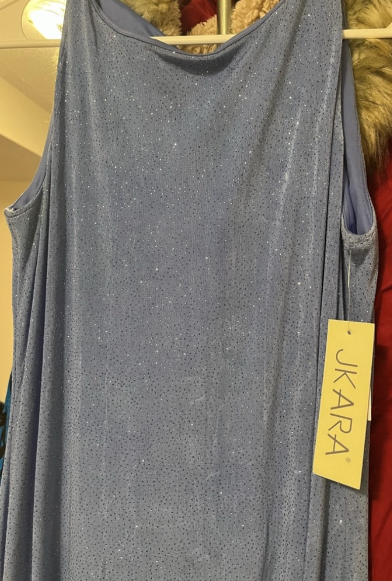 J. Kara Women's Sleeveless Scoop Neck Glitter Maxi Dress sz 10 image indicator(3)