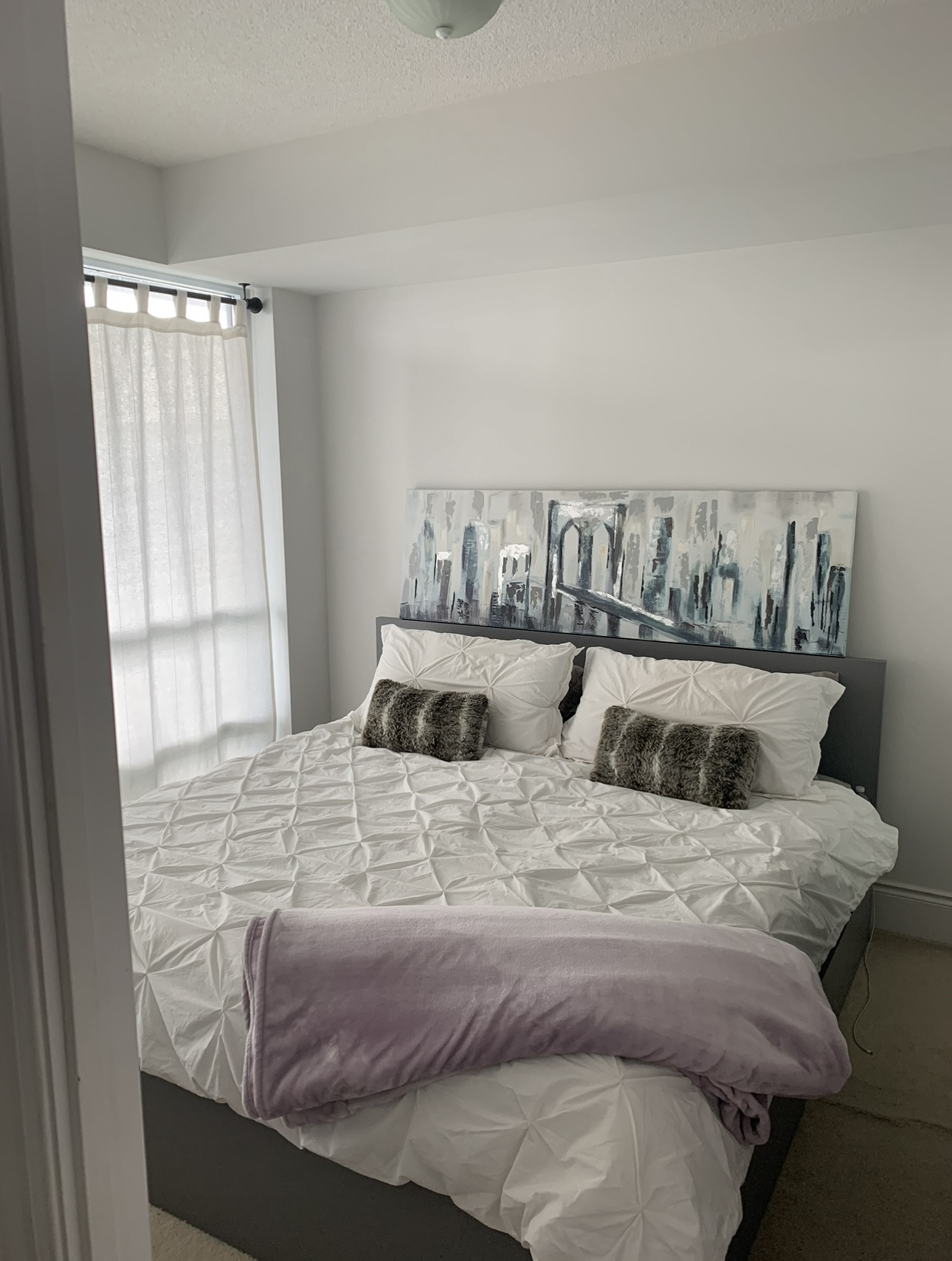 King Size IKEA Malm Gray Stained 9.5/10 Condition - photo 2