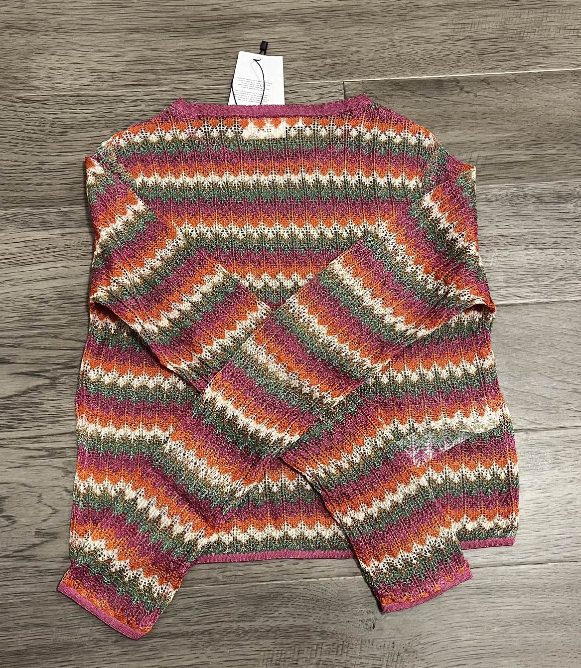 BNWT Mango Duval Chevron multi coloured crochet top - XS image indicator(5)