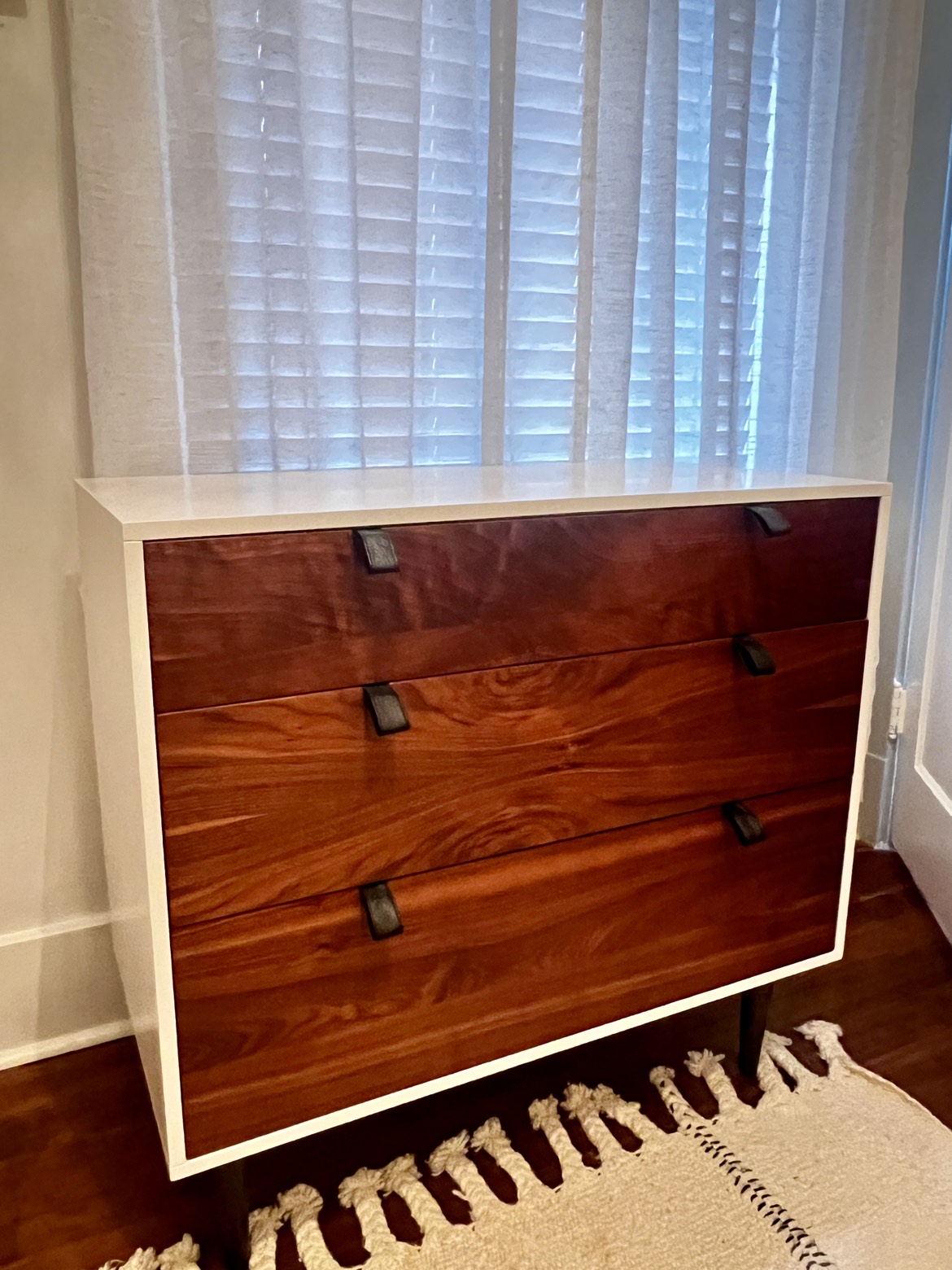 Walnut + White Wood 3 Drawer Chest Article