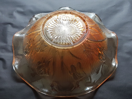 Iris and Herringbone Marigold Ruffled Glass Serving Bowl image indicator(3)