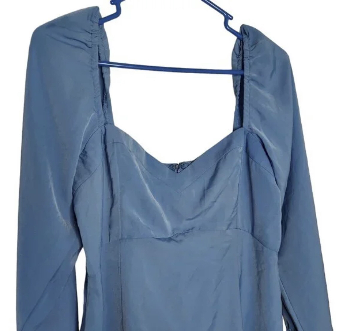 Abercrombie Blue Long Sleeve Corset Seamed Mini Dress - photo 2