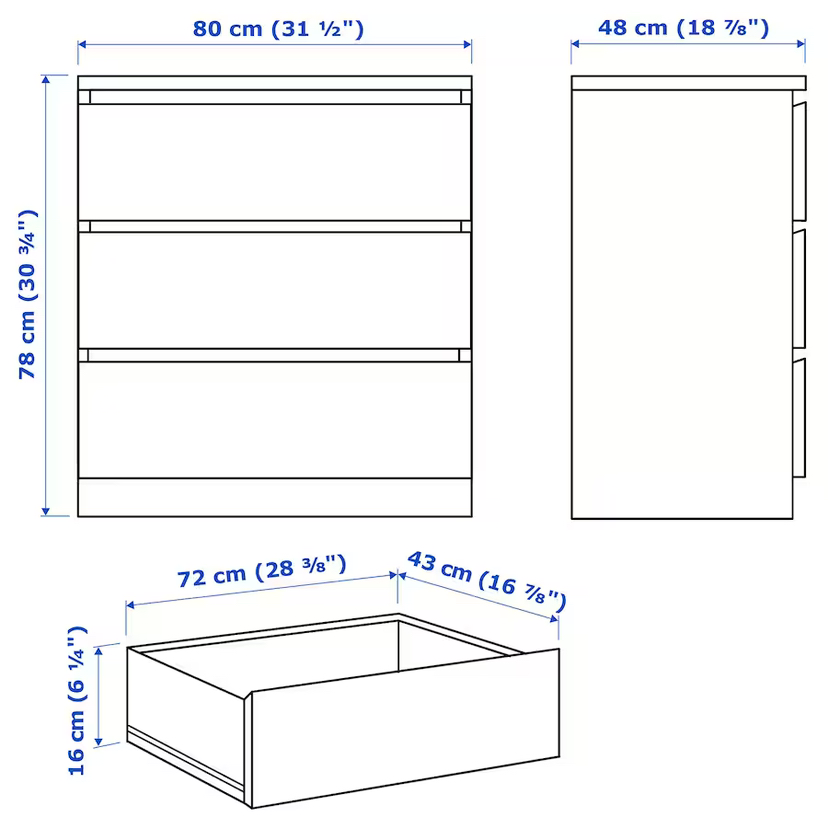 IKEA 3 Drawer Dresser - photo 3