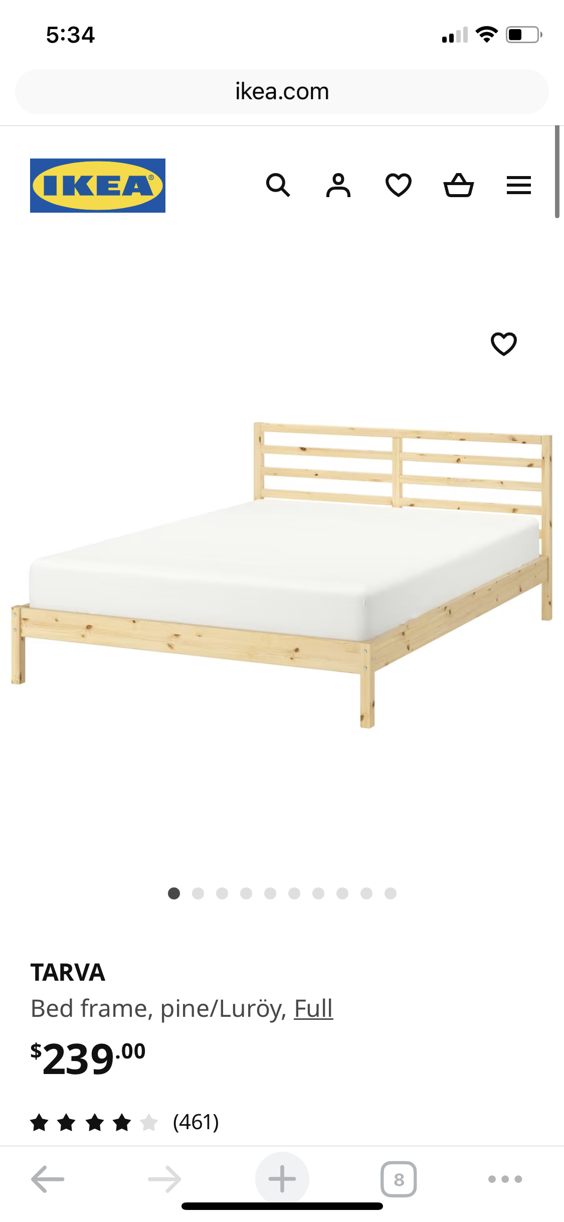 Full Sized IKEA - TARVA bed frame 🥕 image indicator(2)