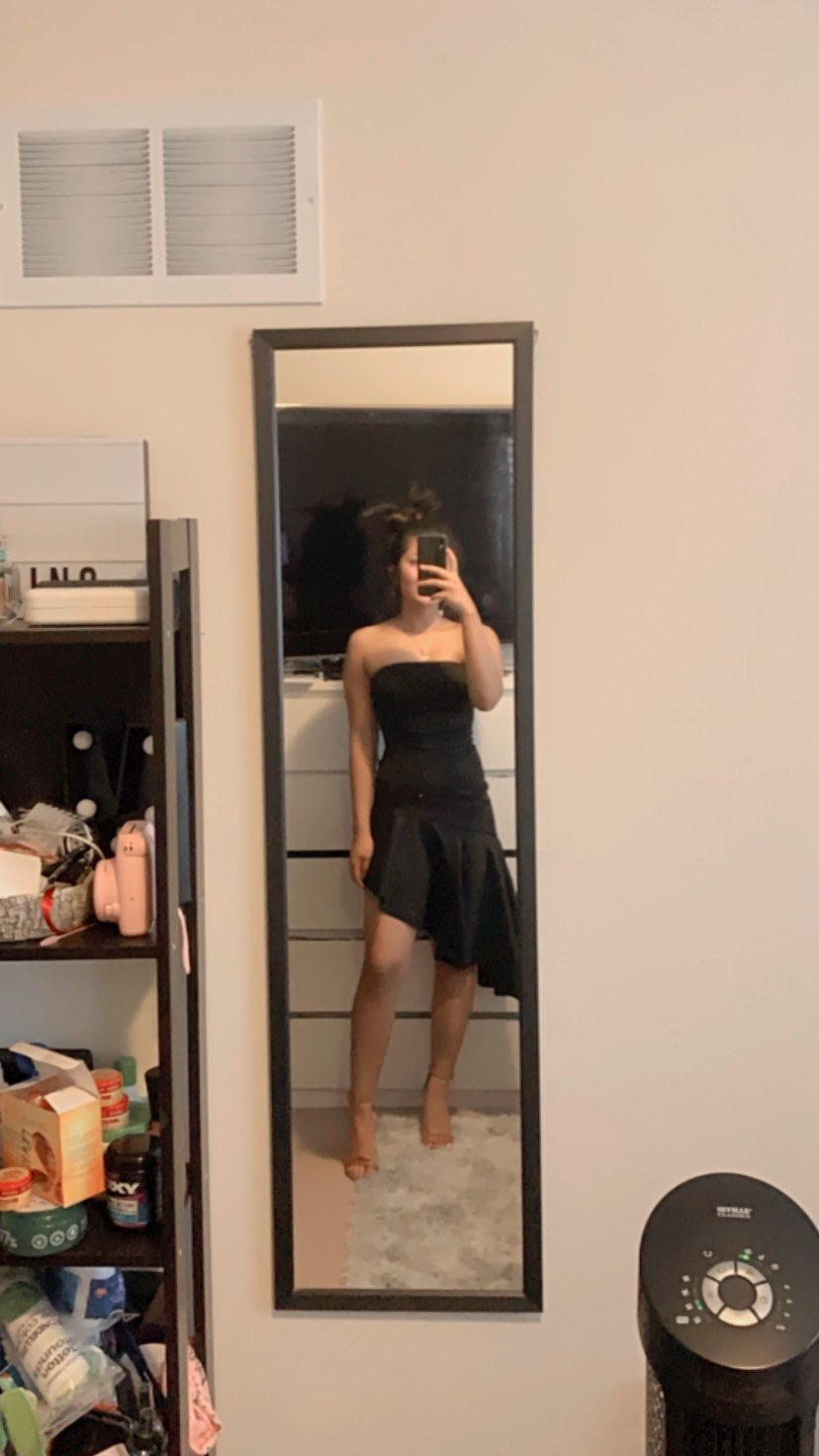 Black elegant ruffle dress
