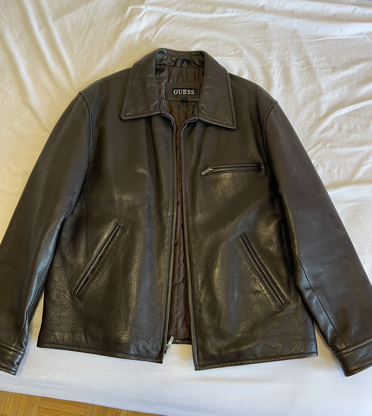 Men’s Guess Winter Leather Jacket - Medium